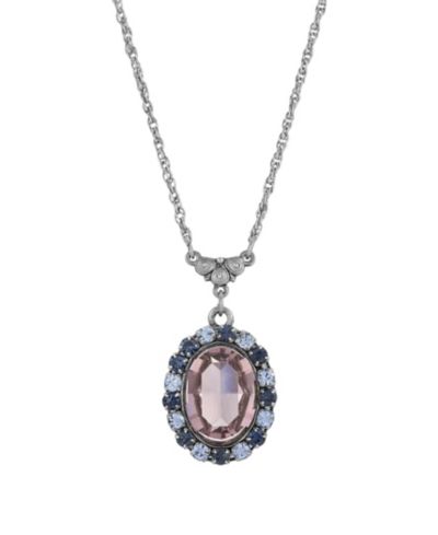 Ожерелье-подвеска 2028 Crystal Purple Blue Oval