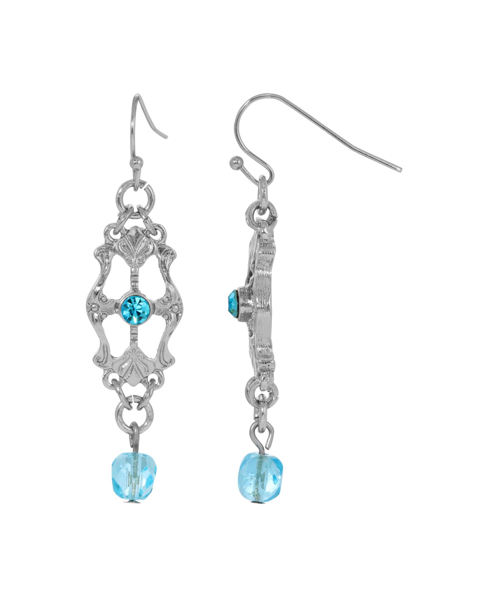 Серьги-кольца 2028 Crystal Light Blue Link