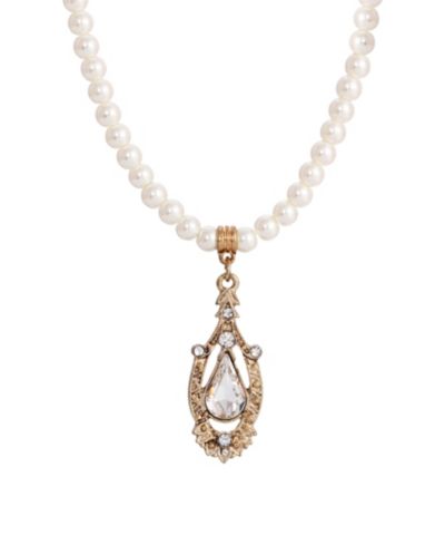 Подвеска 2028 Imitation Pearl Crystal Pendant Necklace