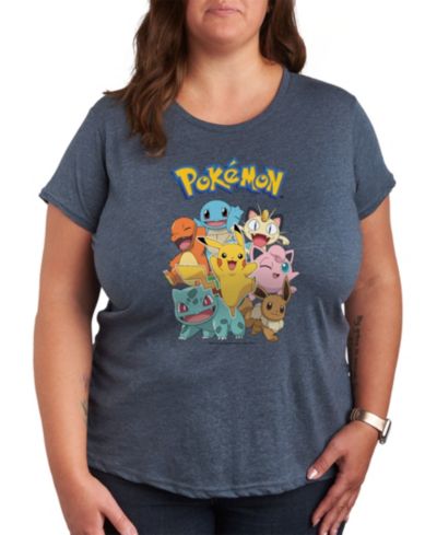 Hybrid Apparel Trendy Plus Size Pokemon Graphic T-shirt Женская футболка с принтом Pokemon