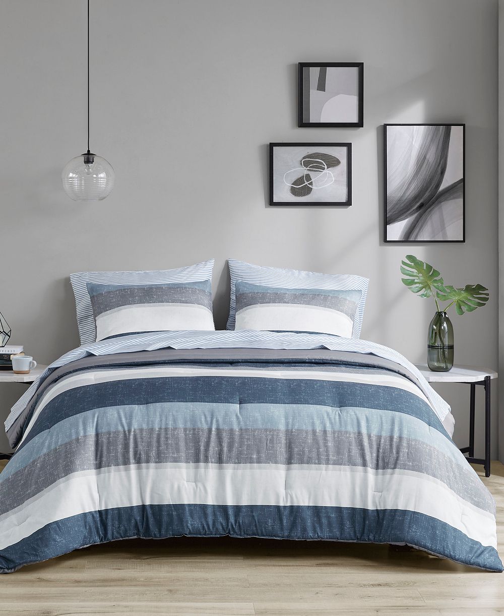 Madison Park Essentials Jaxon Wide Stripe 7-Pc. Comforter Set, King
