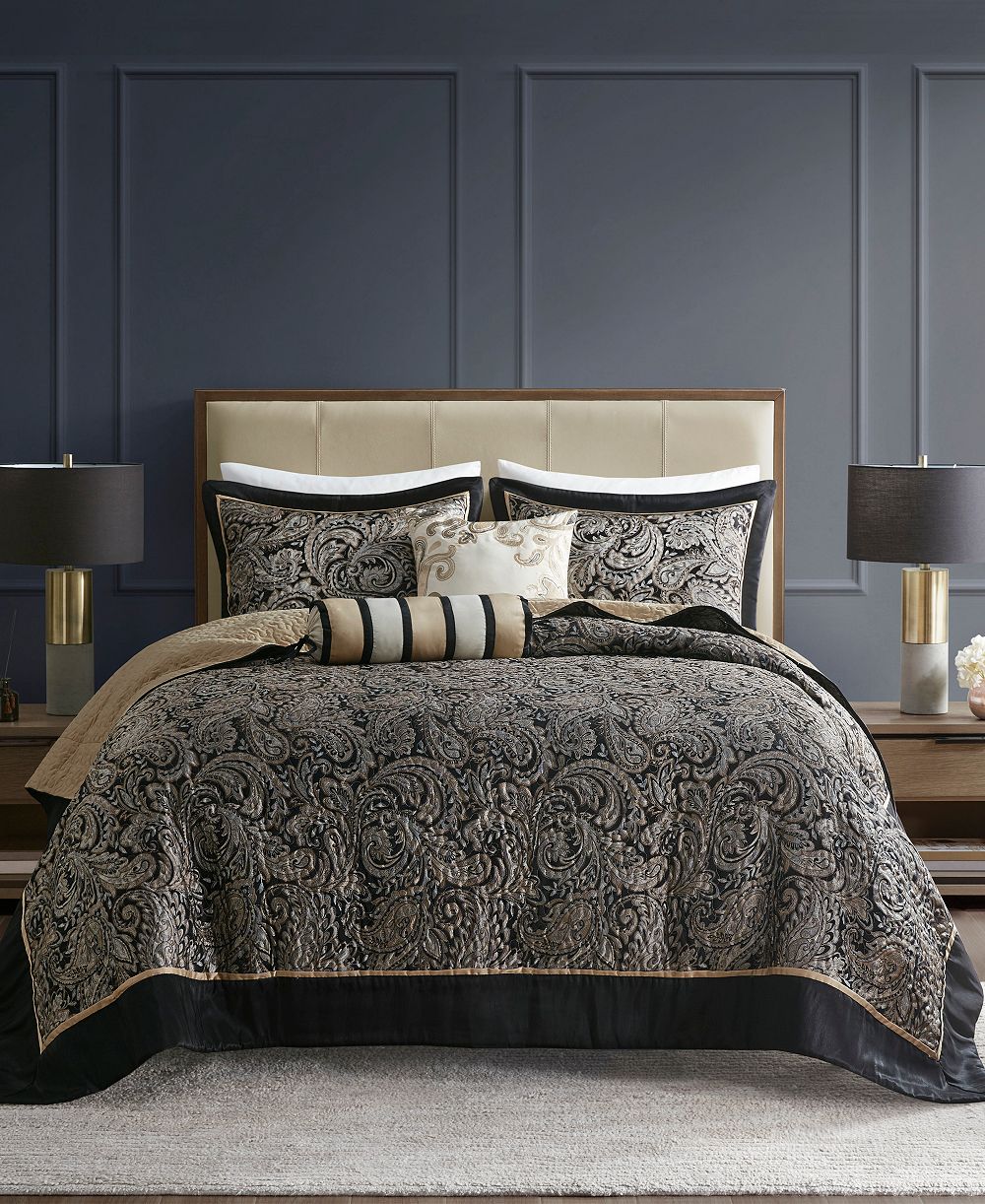 Madison Park Adeline Paisley Reversible Jacquard 5-Pc. Bedspread Set, Queen