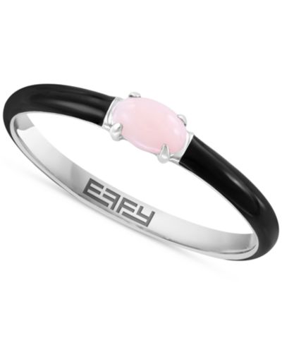 Кольцо EFFY® Pink Opal (1/6 ct. t.w.) & Enamel в Sterling Silver