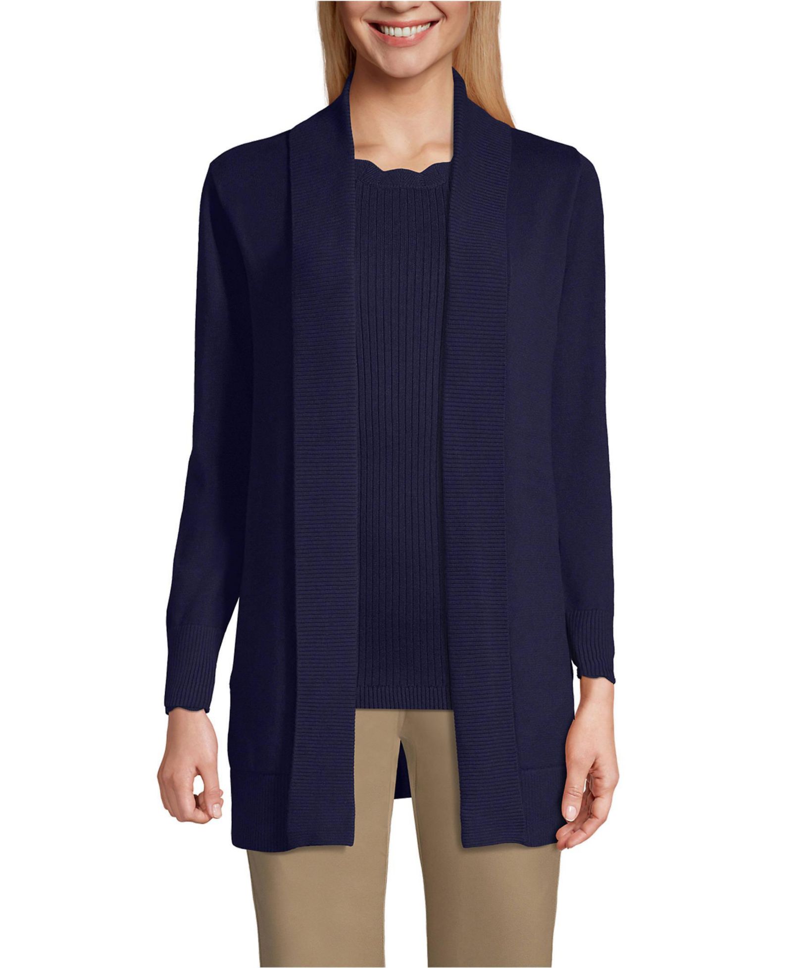 Женский кардиган Lands' End Cotton Modal Shawl Collar
