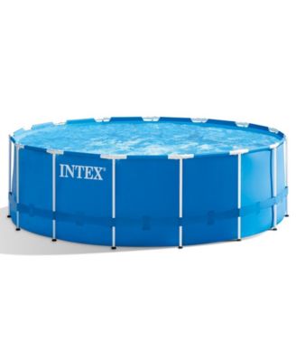 Intex 28241EH 15ft x 48in Metal Frame Above Ground Pool Set with Pump & Cover