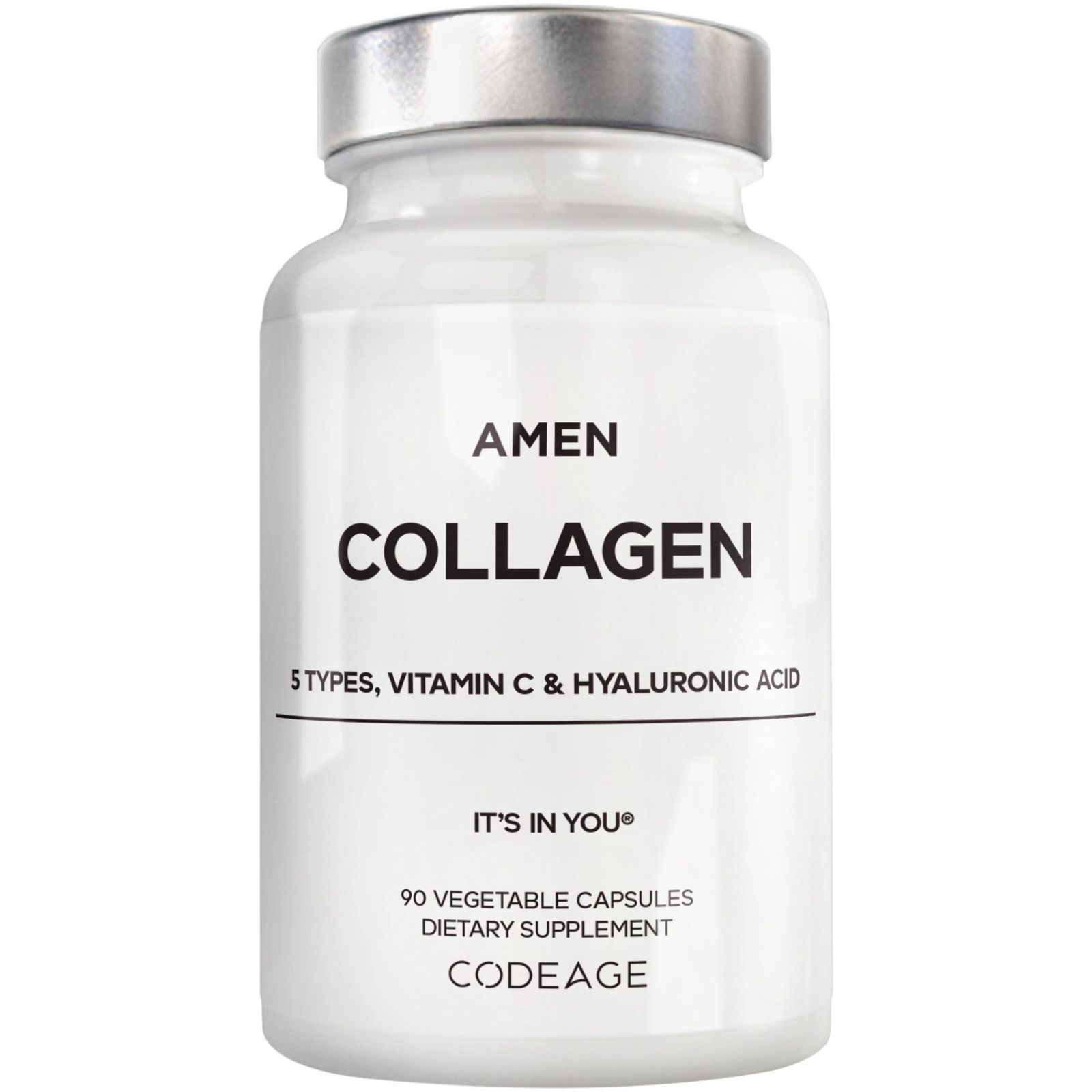 Amen Multi Collagen Peptides капсулы с гиалуроновой кислотой и витамином C, 90 шт
