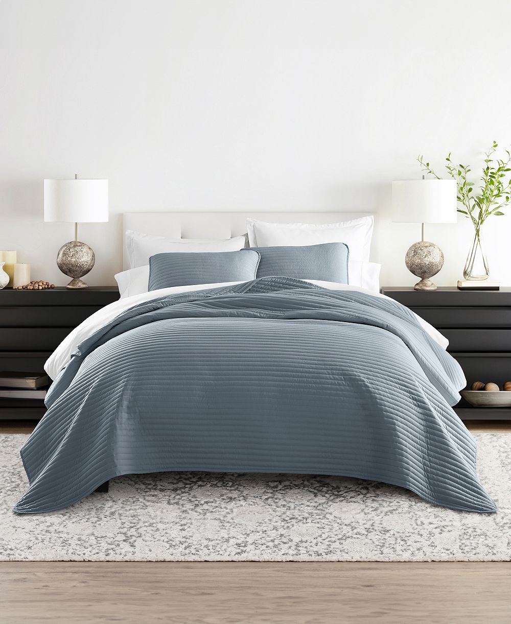 ienjoy Home Stripe Stitch 3-Pc. Quilt Set, King/California King