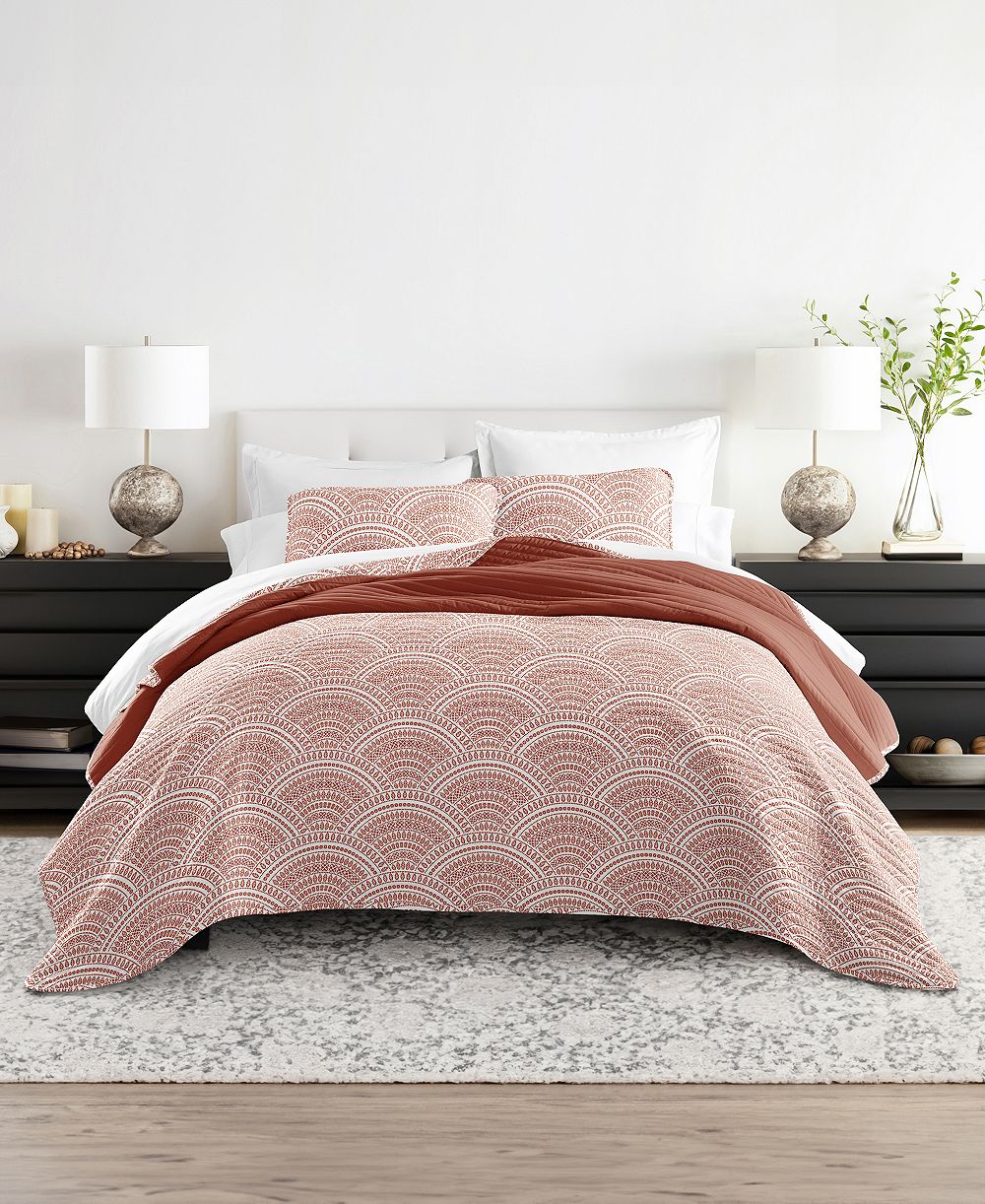ienjoy Home Scallop Reversible 3-Pc. Lightweight Quilt Set, Full/Queen