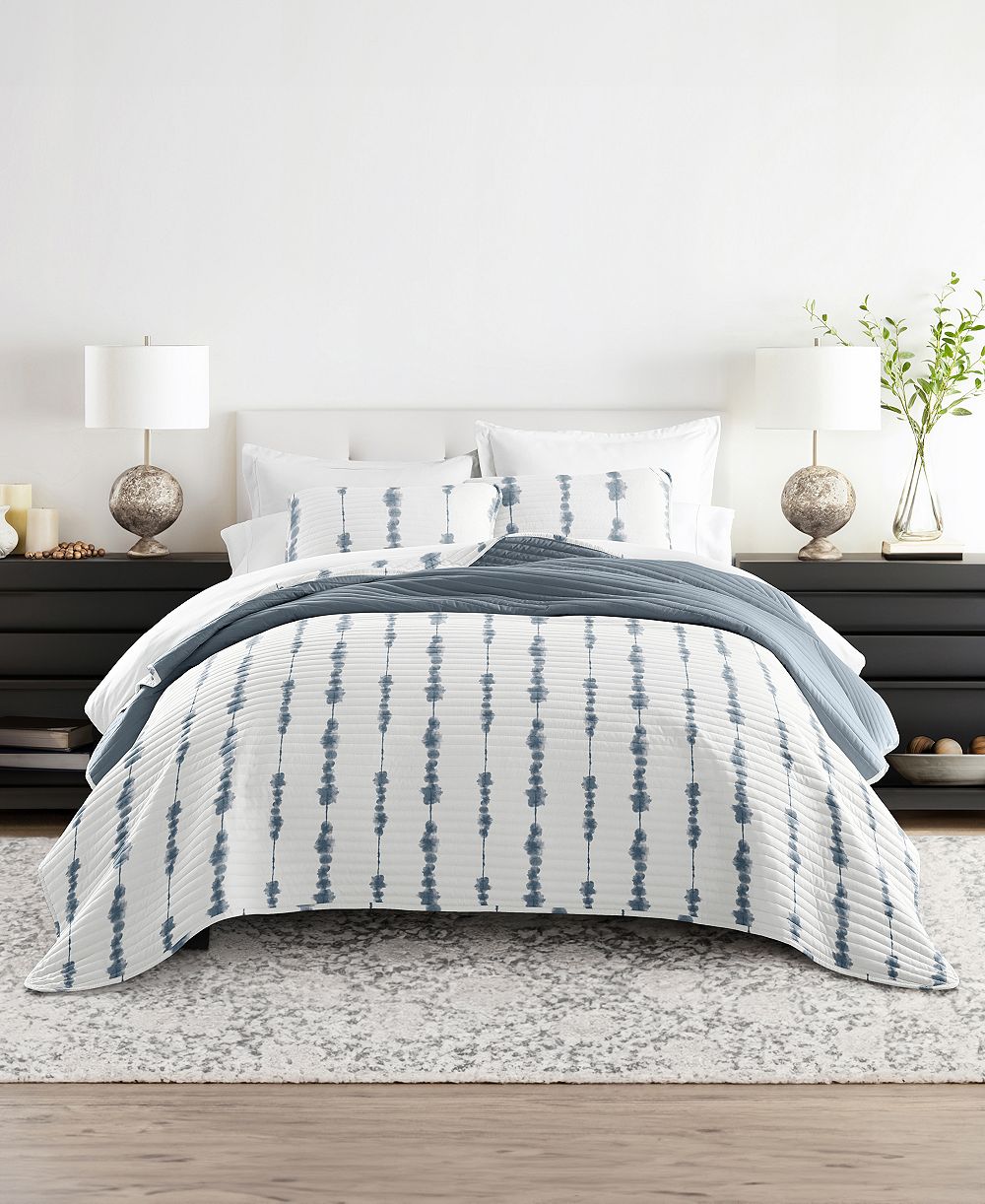 ienjoy Home Shibori Reversible 3-Pc. Lightweight Quilt Set, King/California King