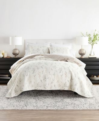 Комплект из 2 легких стеганых одеял ienjoy Home Watercolor Leaves and Stripe, Twin/Twin XL