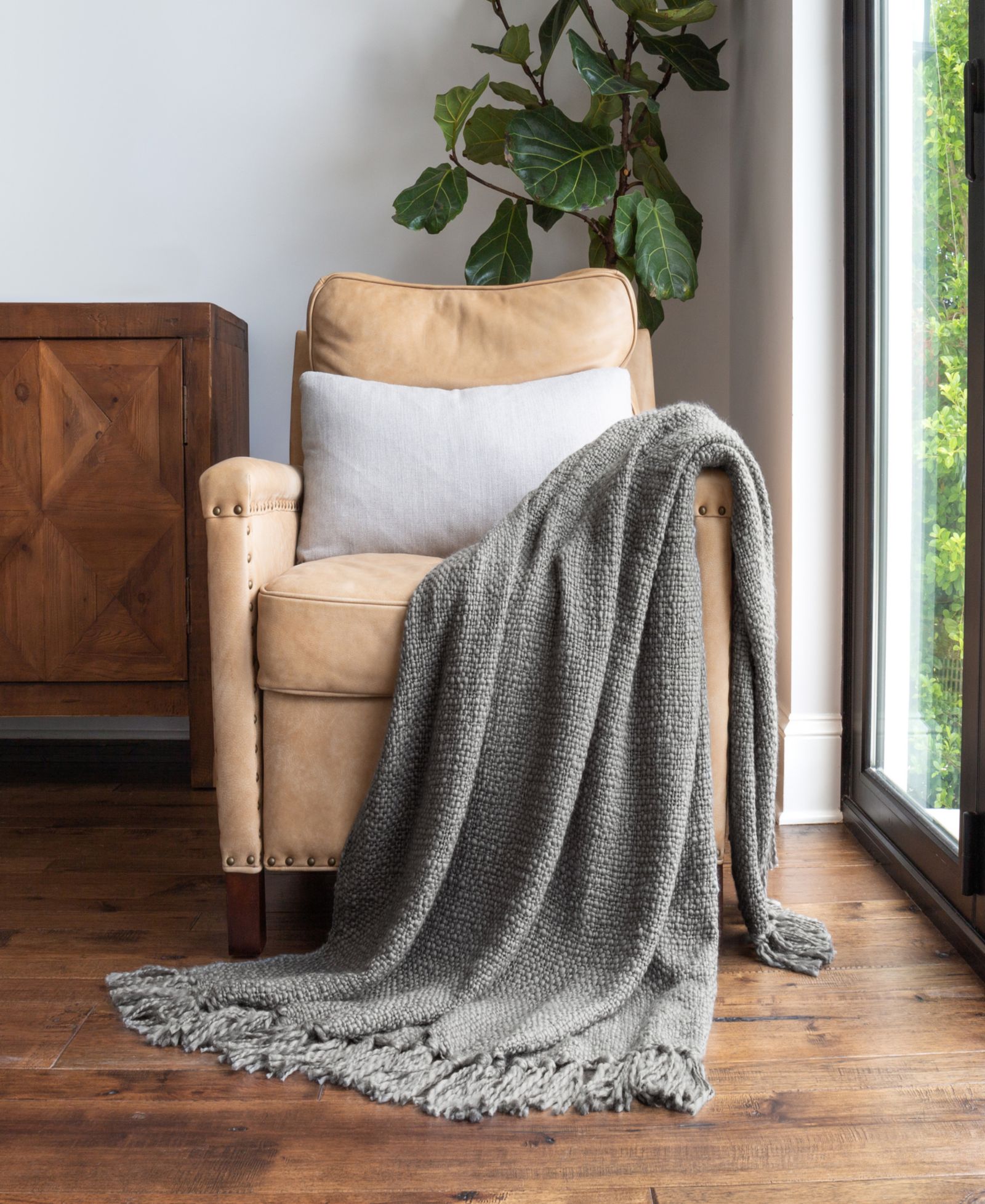 ienjoy Home Slub-Yarn Lightweight Fringed Throw, 60" x 50"