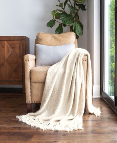 ienjoy Home Легкий декоративный плед с бахромой из пряжи slub-yarn, 60" x 50"