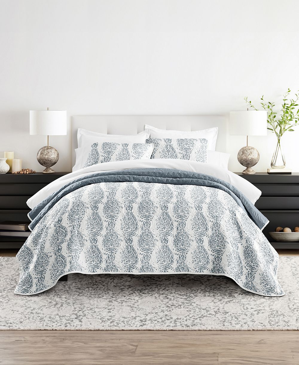 ienjoy Home Distressed Diamond Reversible 3-Pc. Lightweight Quilt Set, Full/Queen