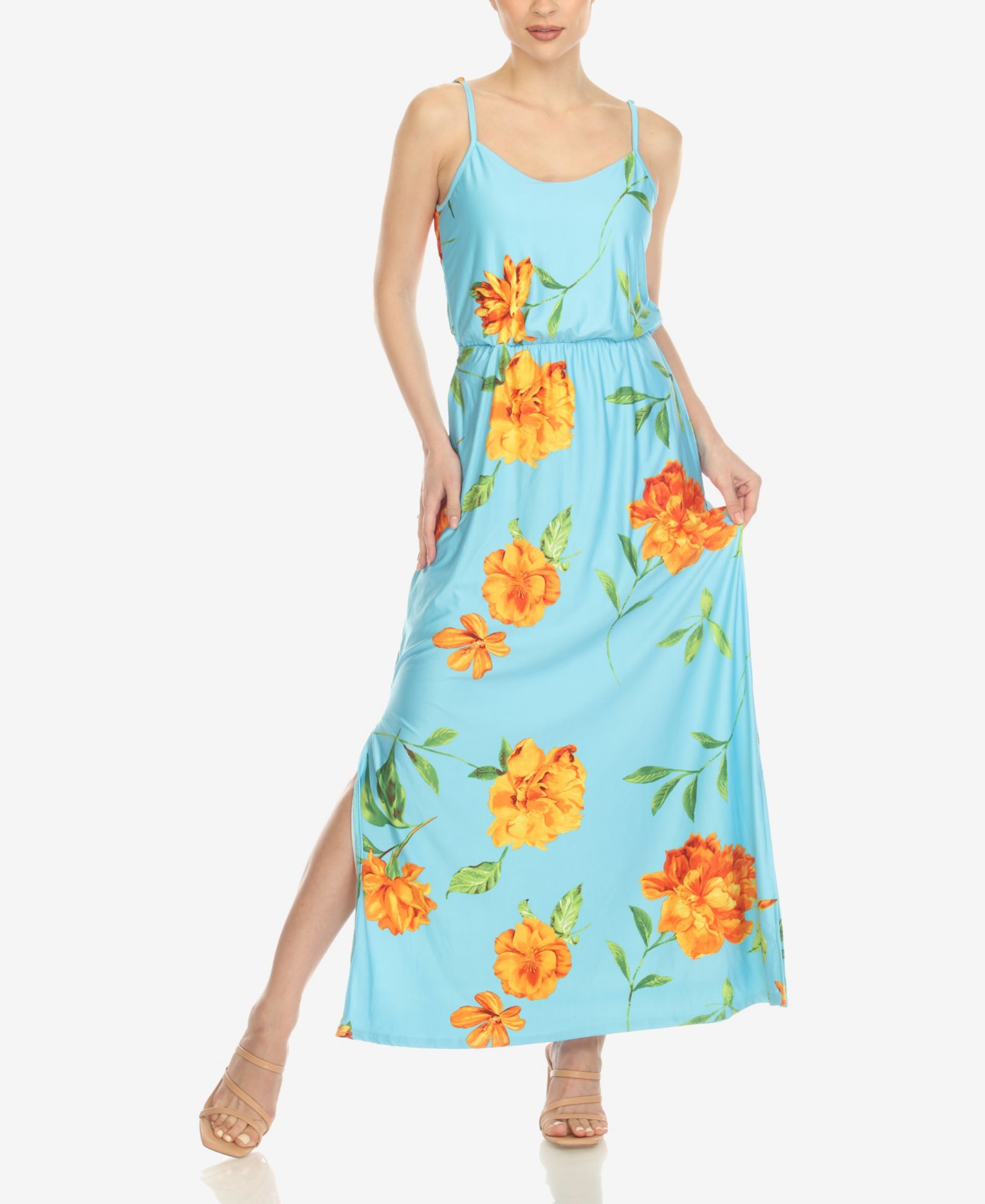 Платье макси White Mark Women's Floral Strap