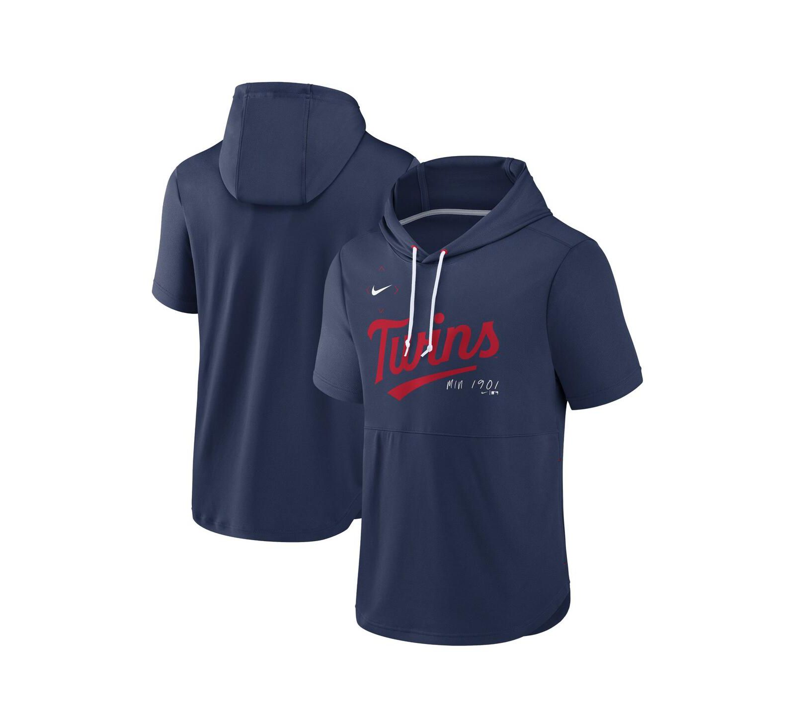 Men's Nike Navy Minnesota Twins Springer Short Sleeve Team Pullover Hoodie