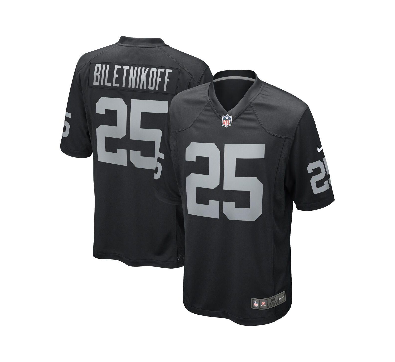 Men's Nike Fred Biletnikoff Black Las Vegas Raiders Game Retired Player Jersey