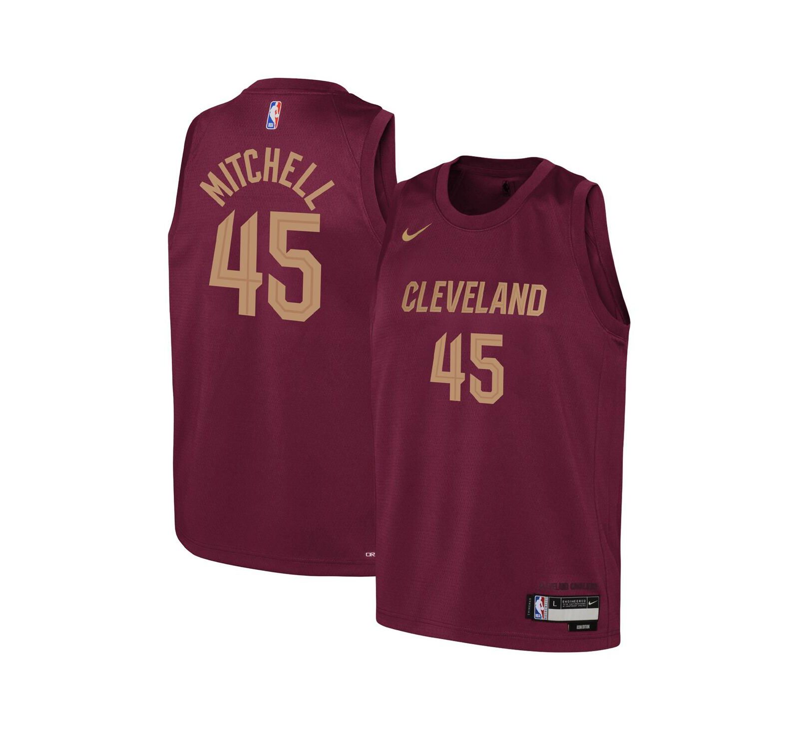 Детская джерси Nike Donovan Mitchell Cleveland Cavaliers 2022/23 Swingman Icon Edition Wine