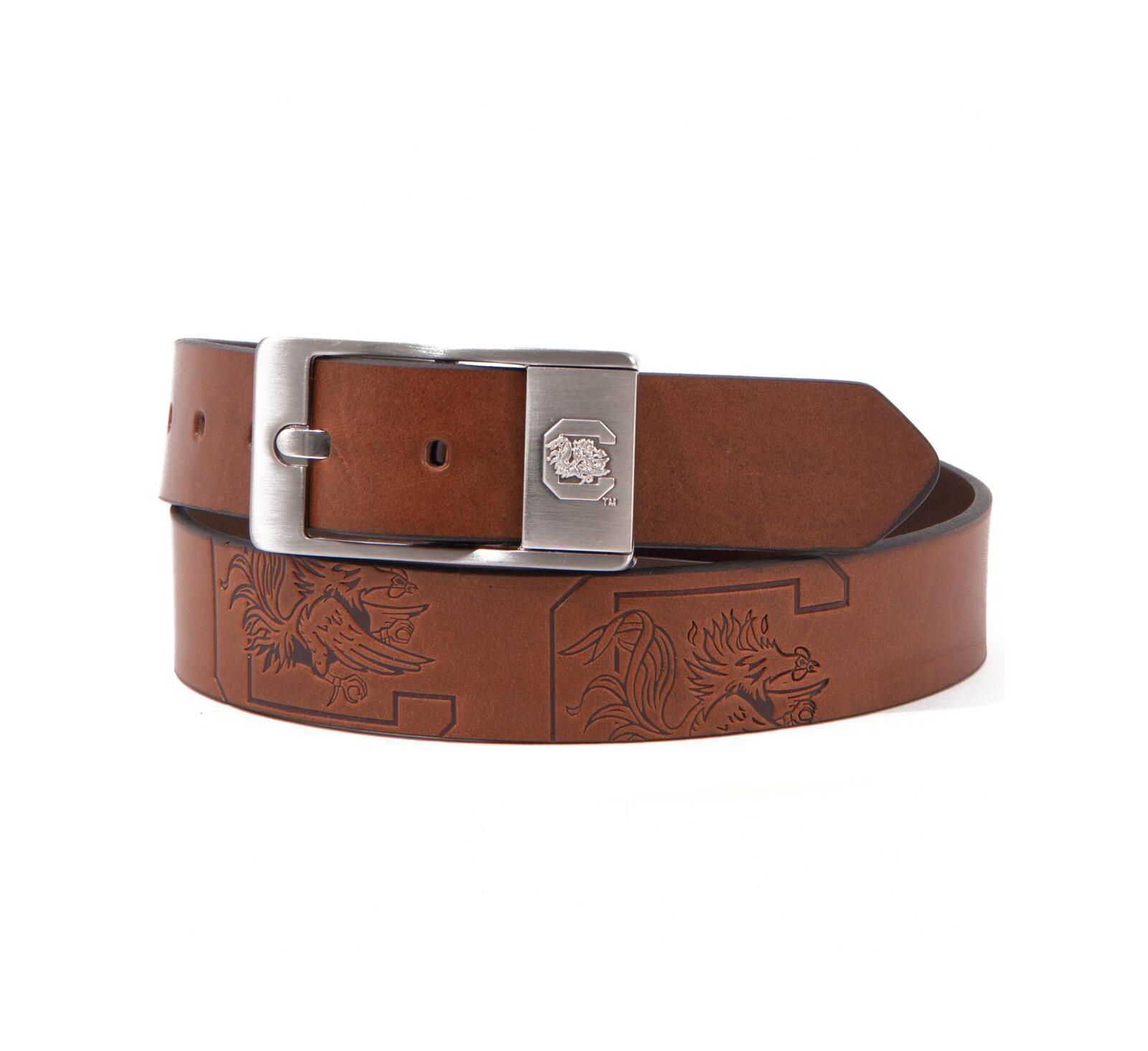 Men's South Carolina Gamecocks Brandish Leather Belt - Brown