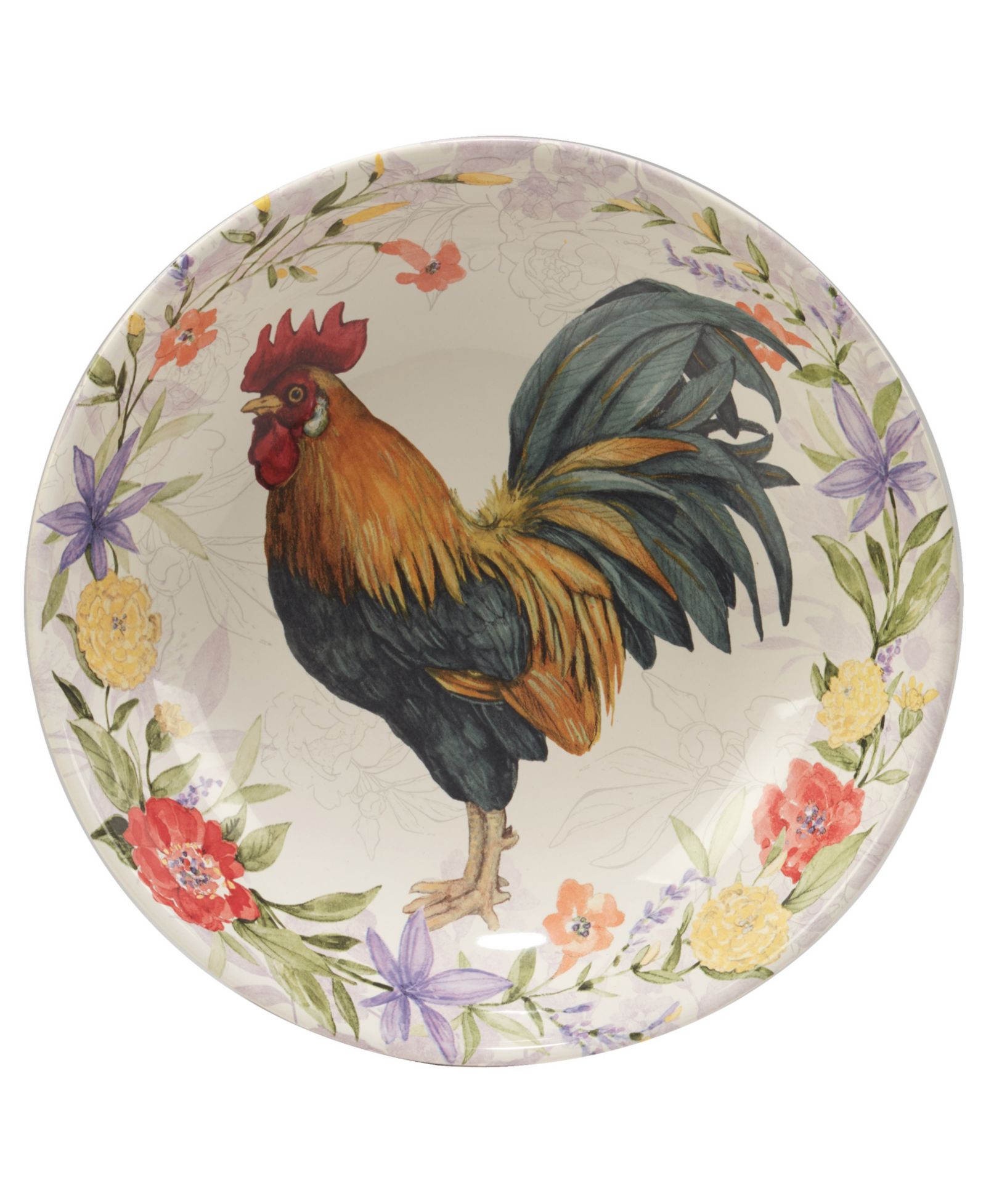 Чаша для подачи Certified International Floral Rooster 13"