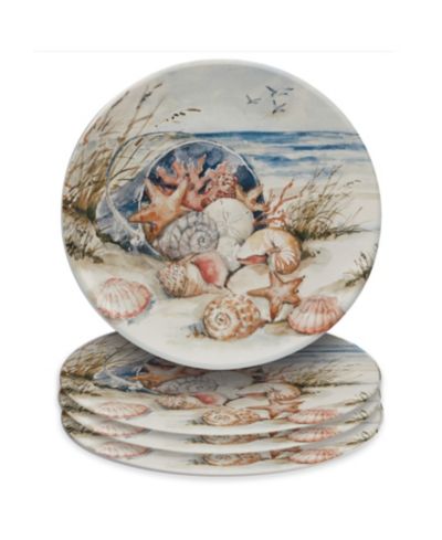 Certified International Coastal Landscape Dinner Plates, Set of 4