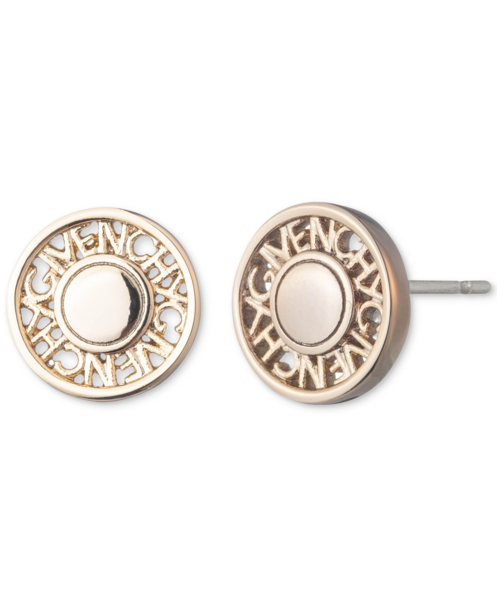 Givenchy золотистые серьги-гвоздики с логотипом Coin Button Stud Earrings