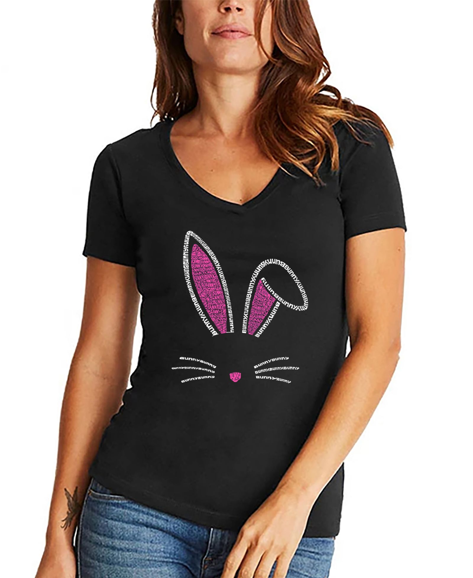 Женская футболка LA Pop Art с принтом Bunny Ears