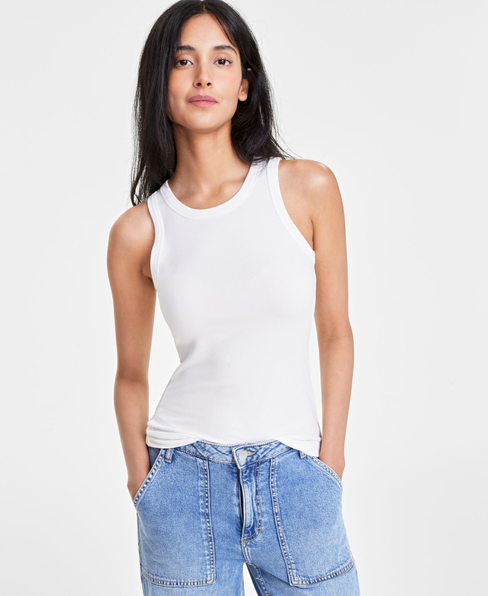 On 34th Women's Ribbed High-Neck Tank Top, Created for Macy's