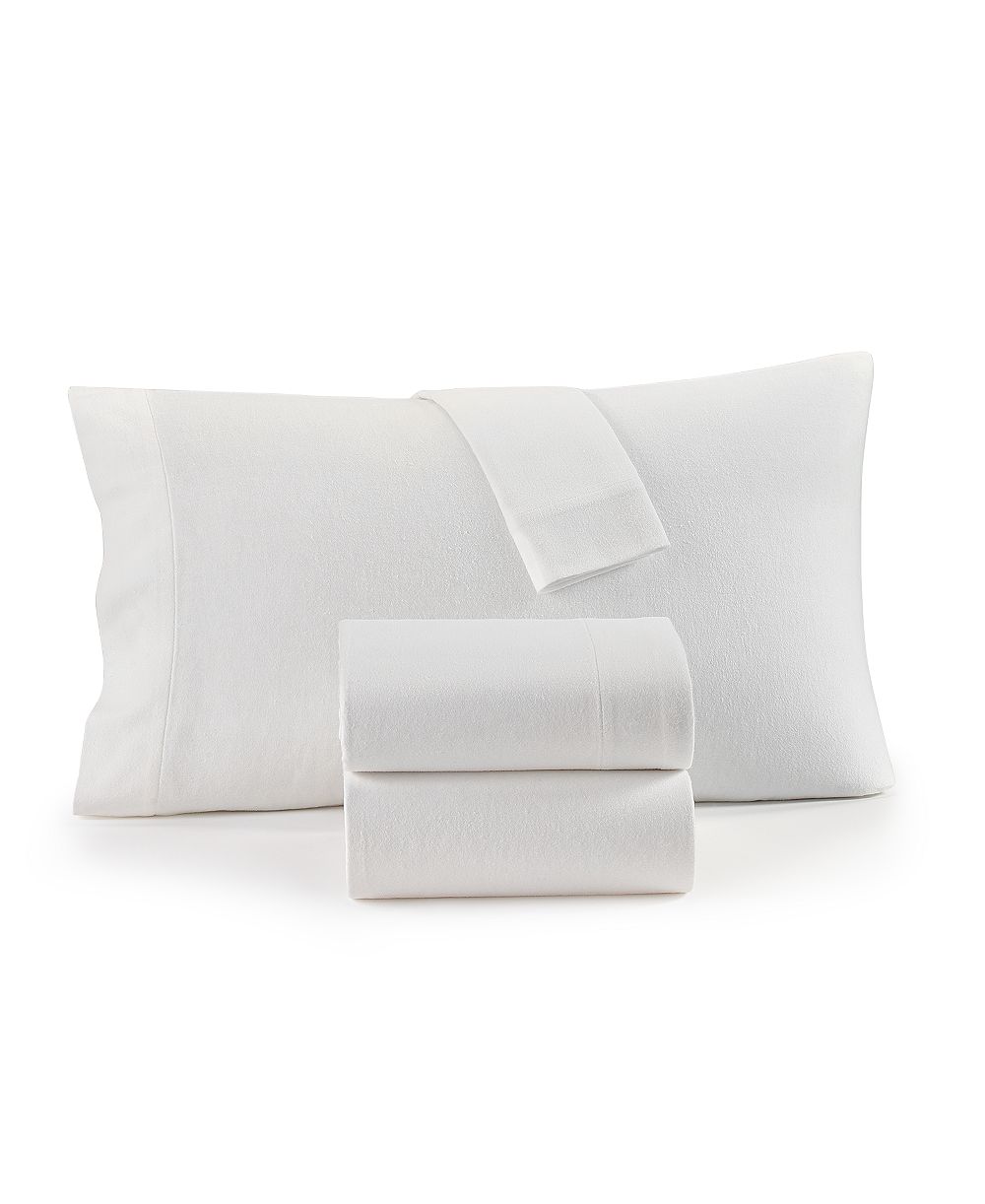 Charter Club Solid Flannel Cotton 4-Pc. Sheet Set, Queen, Exclusively at Macy’s