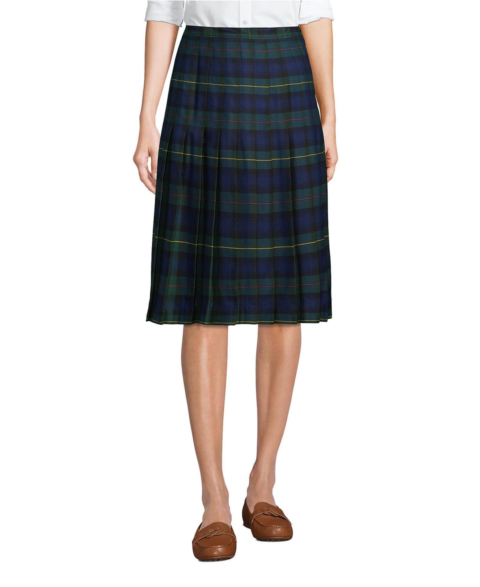 Женская плиссированная юбка Lands' End Plaid