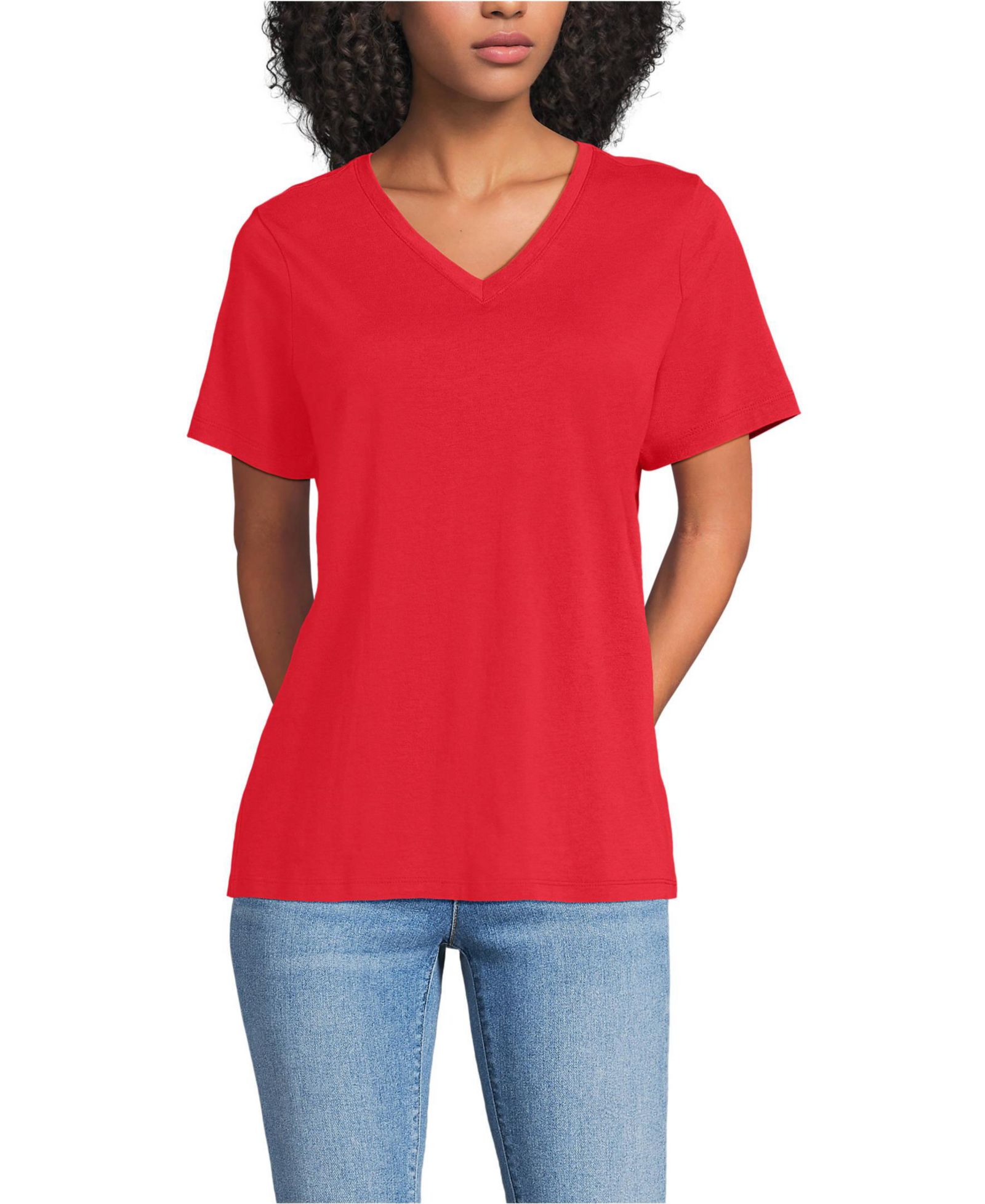 Lands' End Women's Supima Cotton V-neck T-Shirt