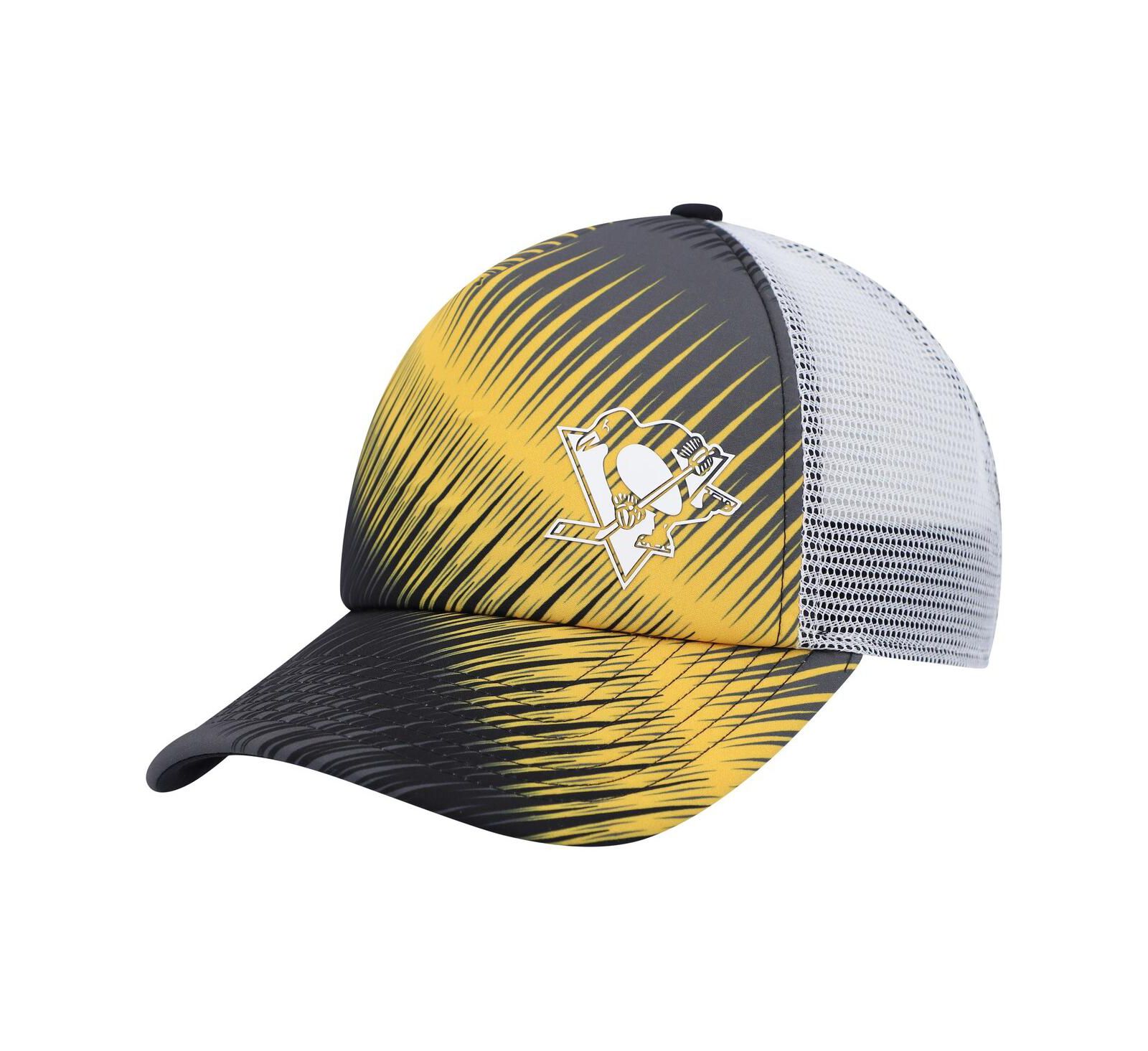 Women's adidas Black, White Pittsburgh Penguins Graphic Foam Trucker Snapback Hat