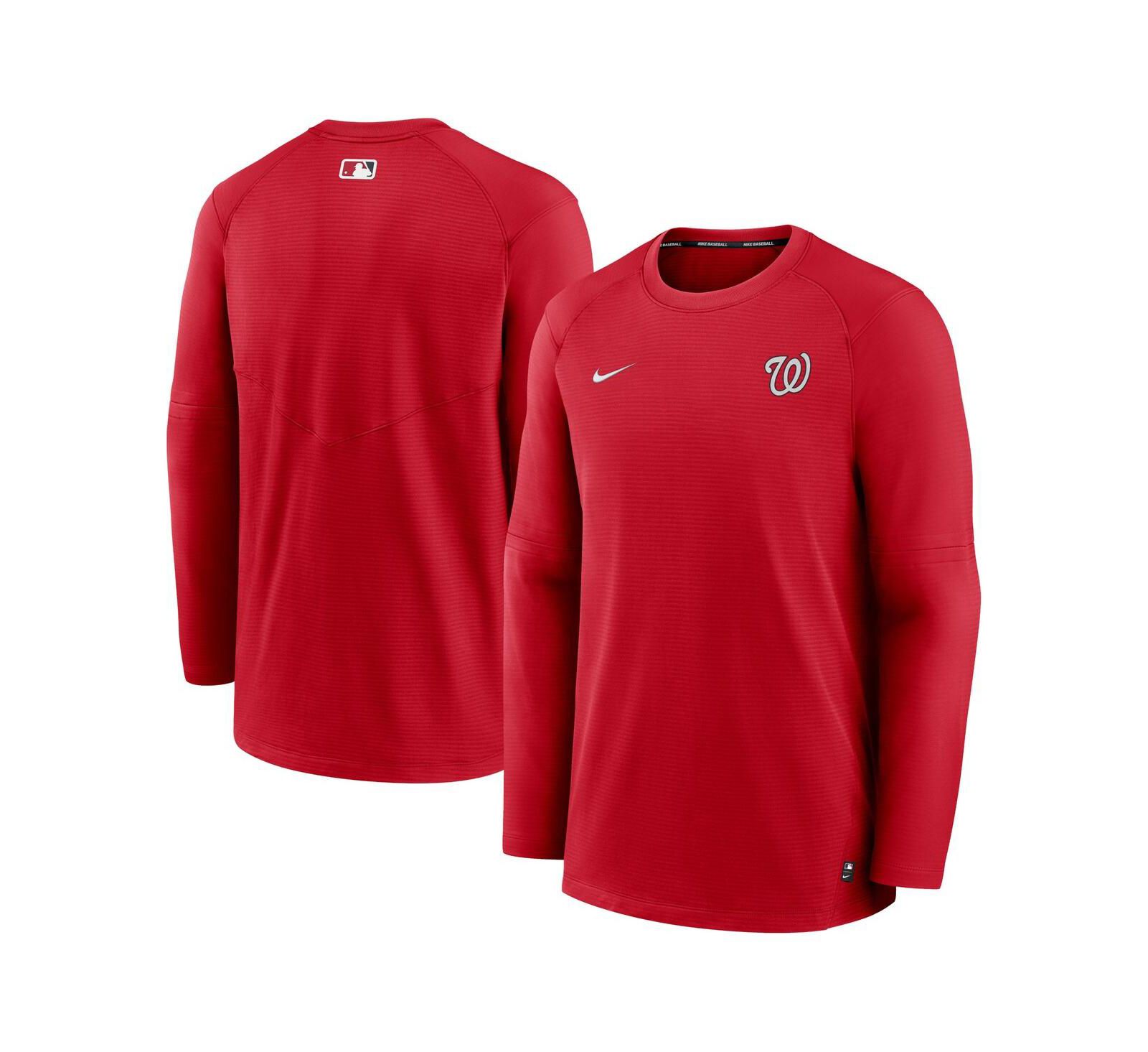 Мужская футболка Nike Red Washington Nationals Authentic Collection Long Sleeve