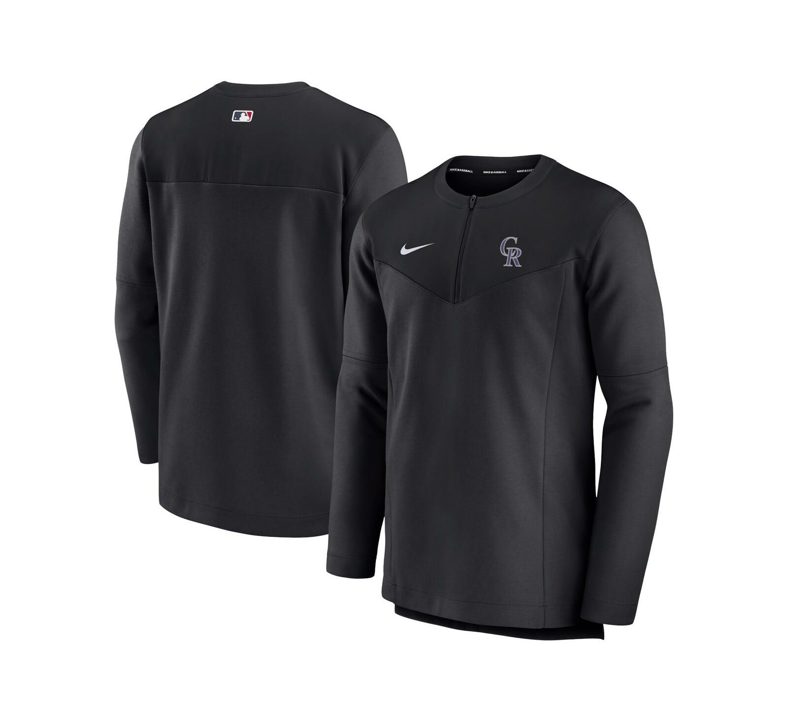 Мужской топ Nike Black Colorado Rockies Authentic Collection Game Time Performance Half-Zip