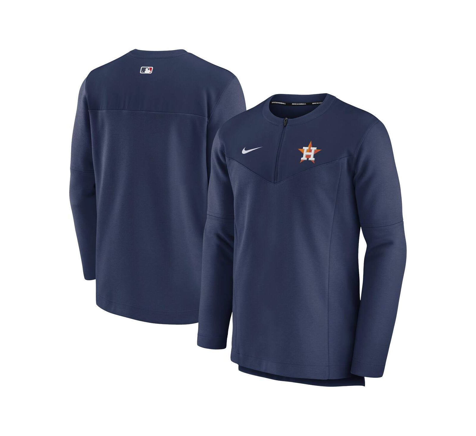 Men's Nike Navy Houston Astros Authentic Collection Game Time Performance Half-Zip Top