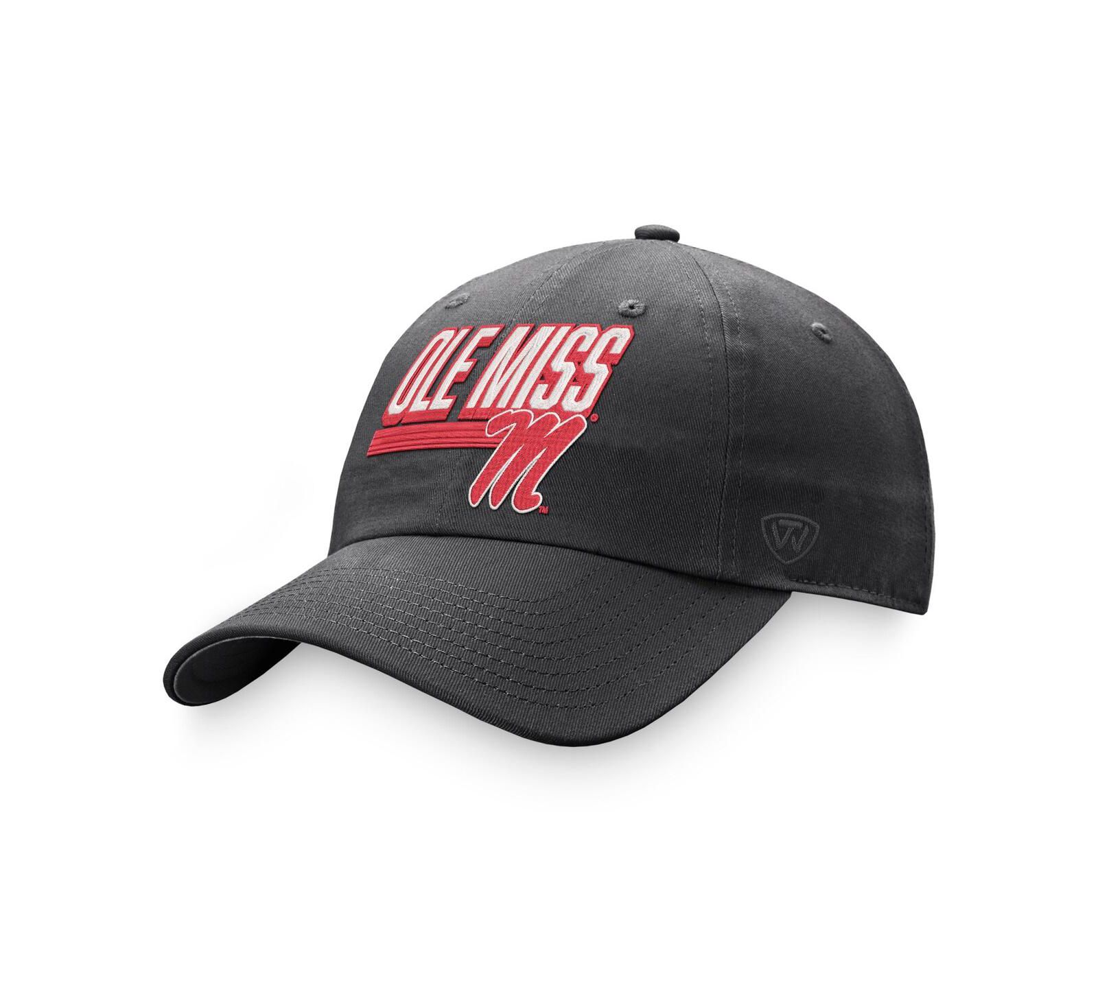 Men's Top of the World Charcoal Ole Miss Rebels Slice Adjustable Hat