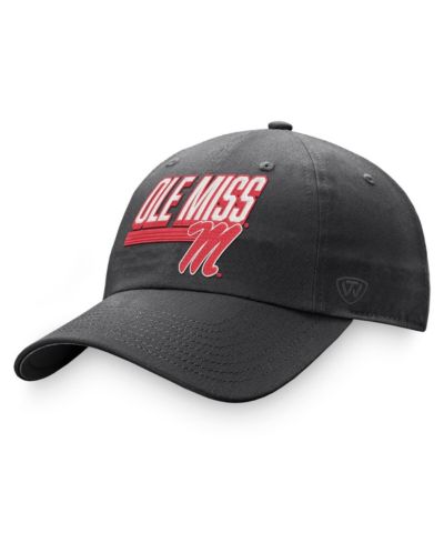 Top of the World Мужская регулируемая кепка Ole Miss Rebels Slice Charcoal