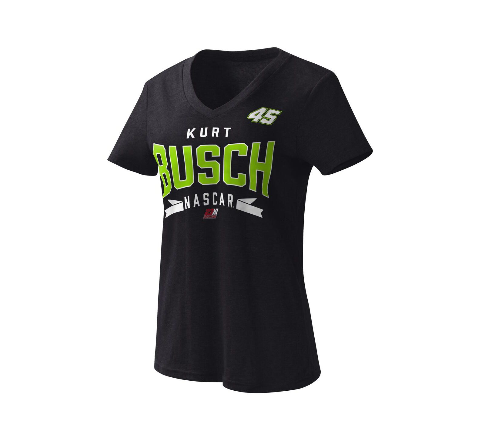 Мужская футболка G-III 4Her by Carl Banks Black Kurt Busch Dream Team V-Neck