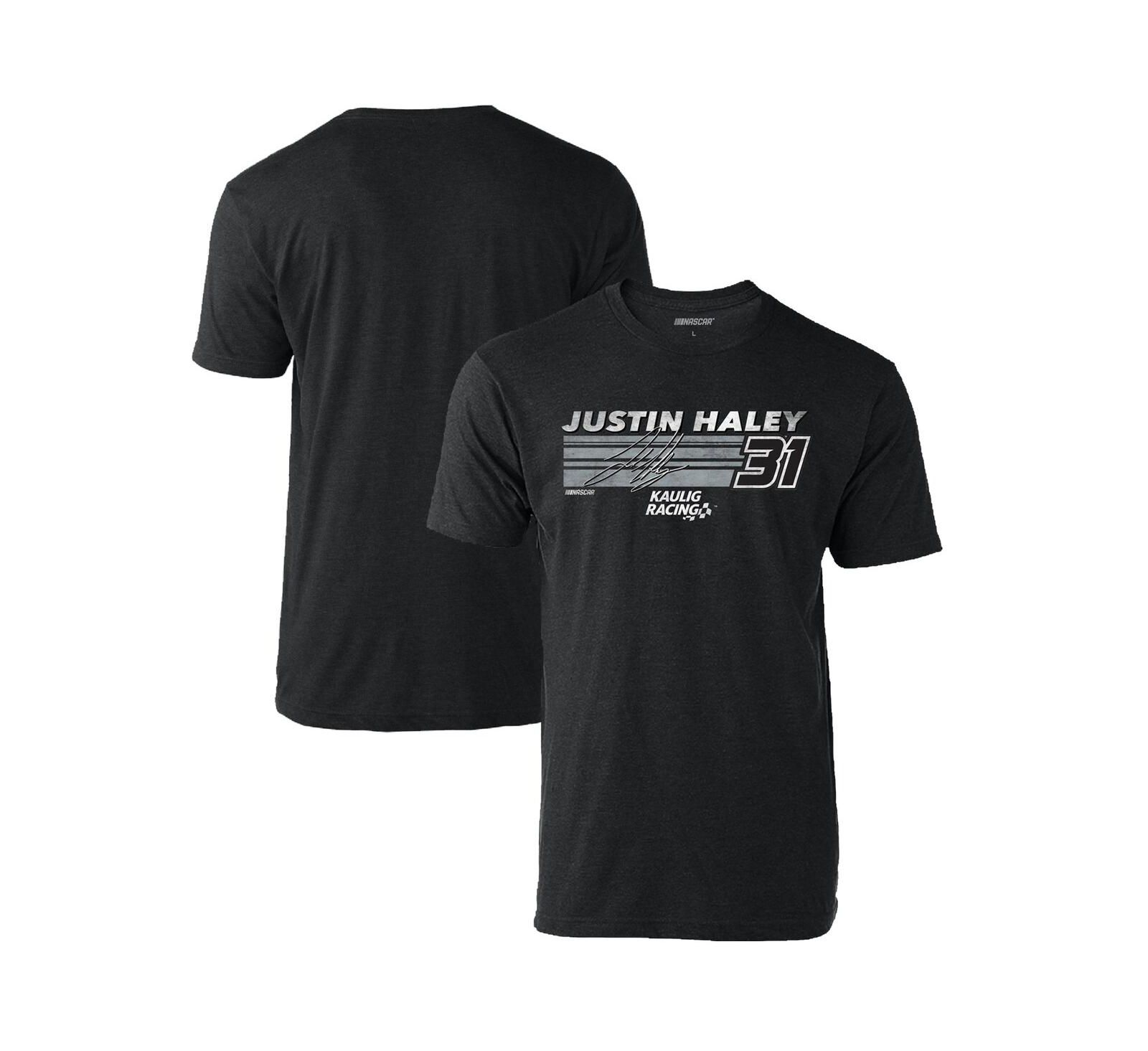 Men's Checkered Flag Sports Heather Charcoal Justin Haley Hot Lap T-shirt