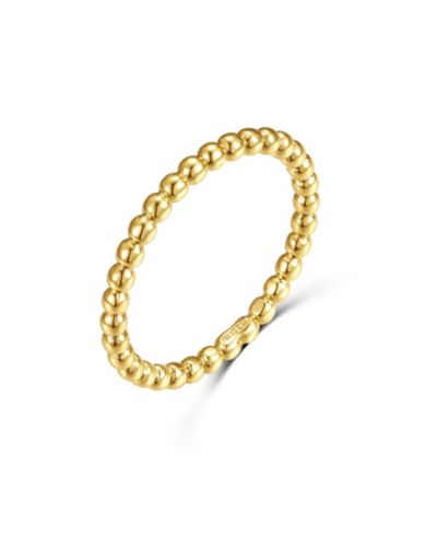 RA 14k Yellow Gold Plated Beaded Stacking Ring