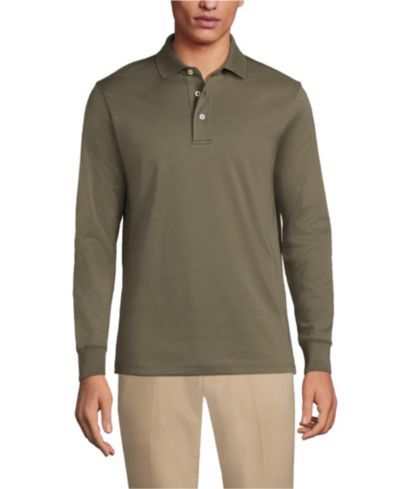 Lands' End Мужской Long Sleeve Cotton Supima Polo Shirt