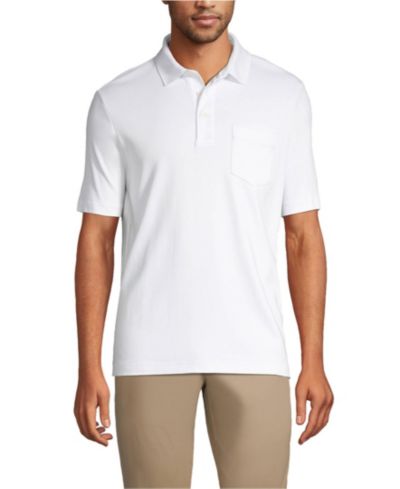 Lands' End Men's Short Sleeve Cotton Supima Polo Shirt with Pocket