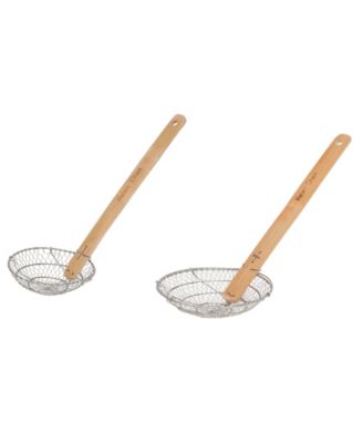 Сито Helen’s Asian Kitchen из нержавеющей стали с бамбуковой ручкой, корзины 7" и 5"