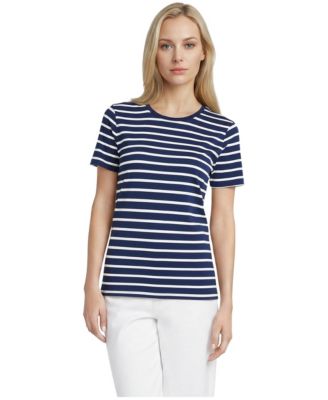Deep sea/ivory breton stripe