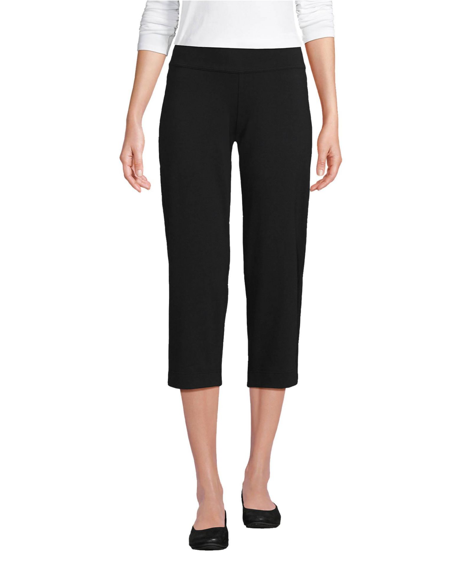 Lands' End Женские высокие брюки Starfish Mid Rise Pull On Crop