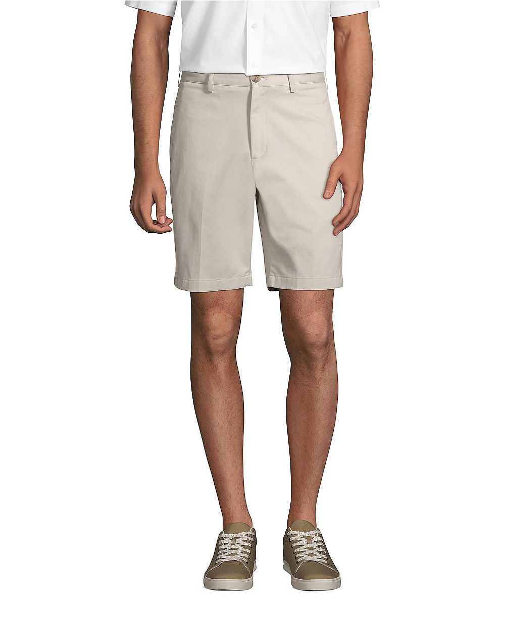 Lands' End Мужские чинос шорты No Iron 9" Plain Front