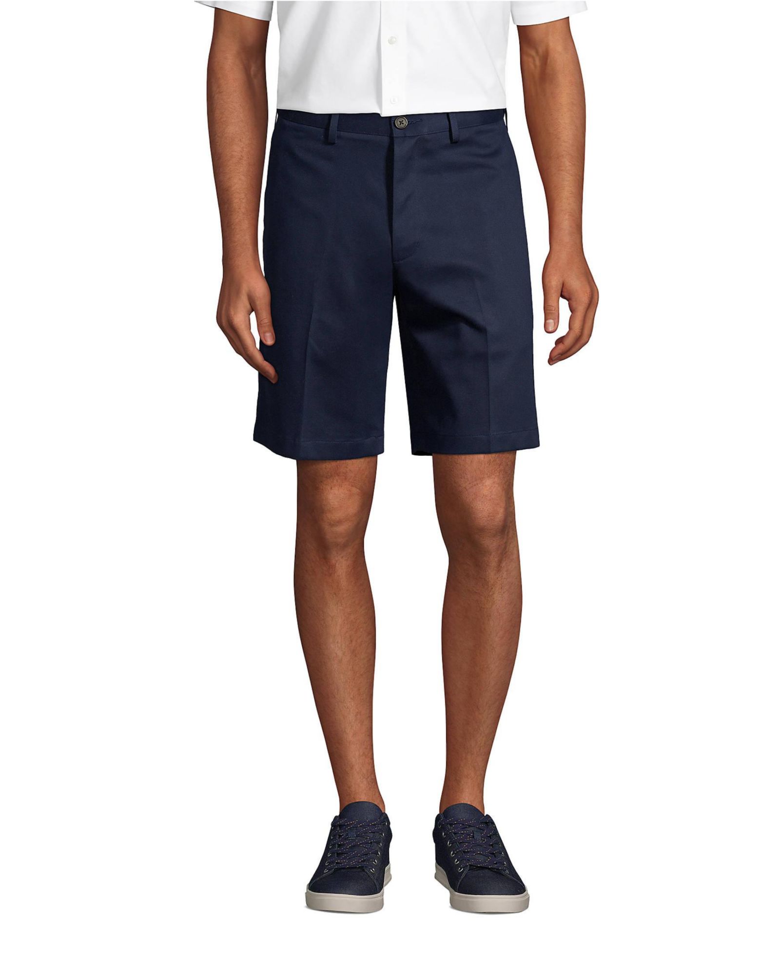Lands' End Men's No Iron 9" Comfort Waist Plain Front Chino Short