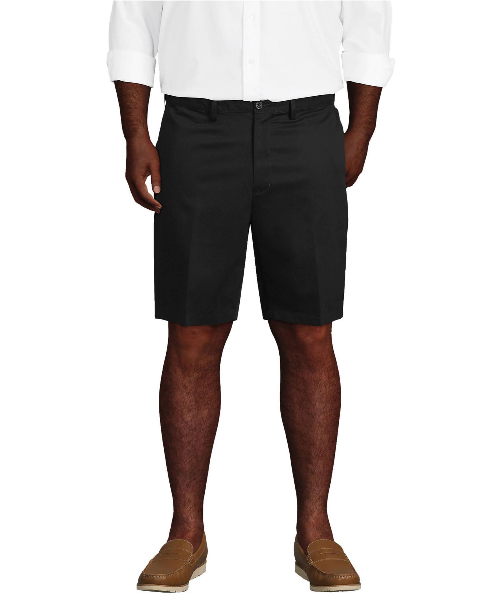 Lands' End Men's No Iron 9" Comfort Waist Plain Front Chino Short