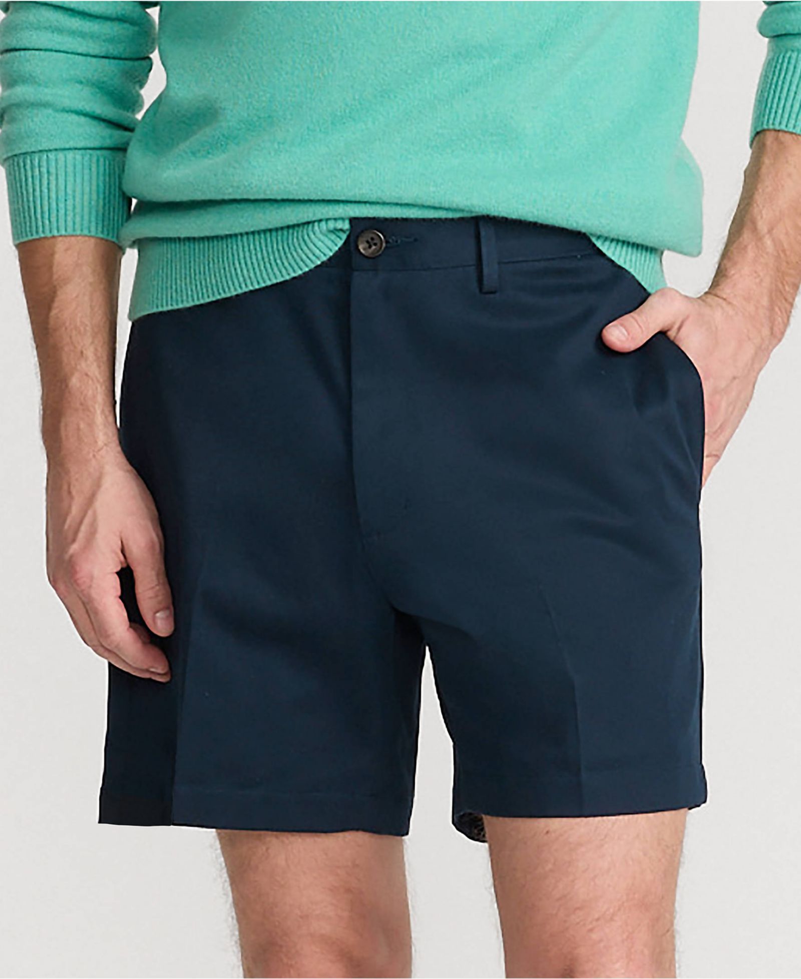 Lands' End Men's No Iron 6" Plain Front Chino Short