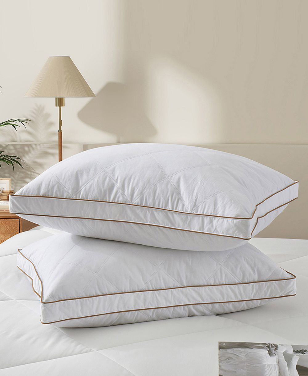 Подушки UNIKOME Diamond Quilted Goose Feather Gusseted 2-Pack, Standard