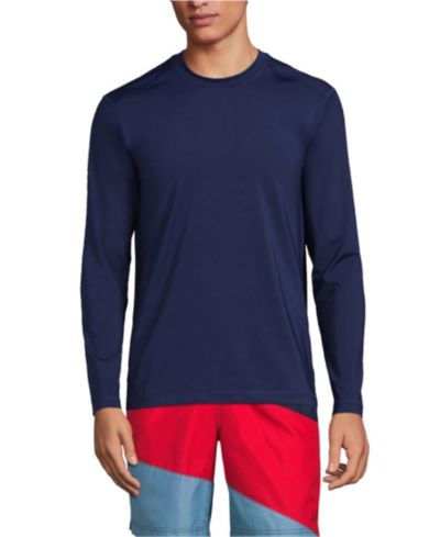 Lands' End Men's SunShade UPF 50 Long Sleeve Swim Tee Rash Guard
